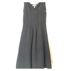 Gray fall winter grey sweater knit crocheted mini skirt dress size small